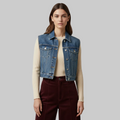 Women's Cropped Denim Vest