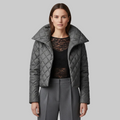 Women's Metallic Quilted Cropped Puffer Jacket