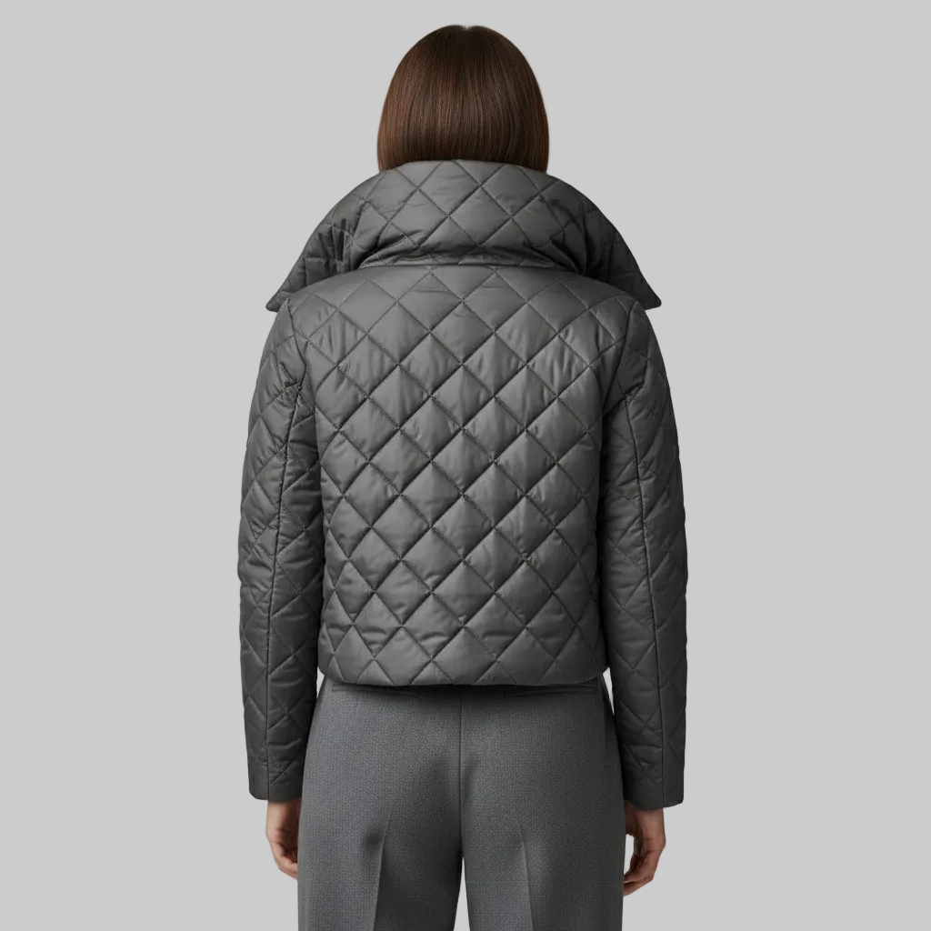 Women's Metallic Quilted Cropped Puffer Jacket