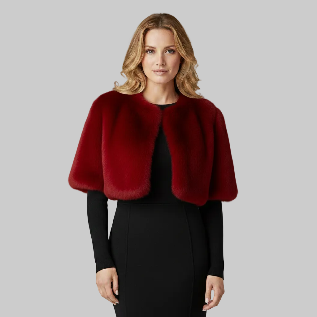 Women's Cropped Faux-Fur Bolero Jacket