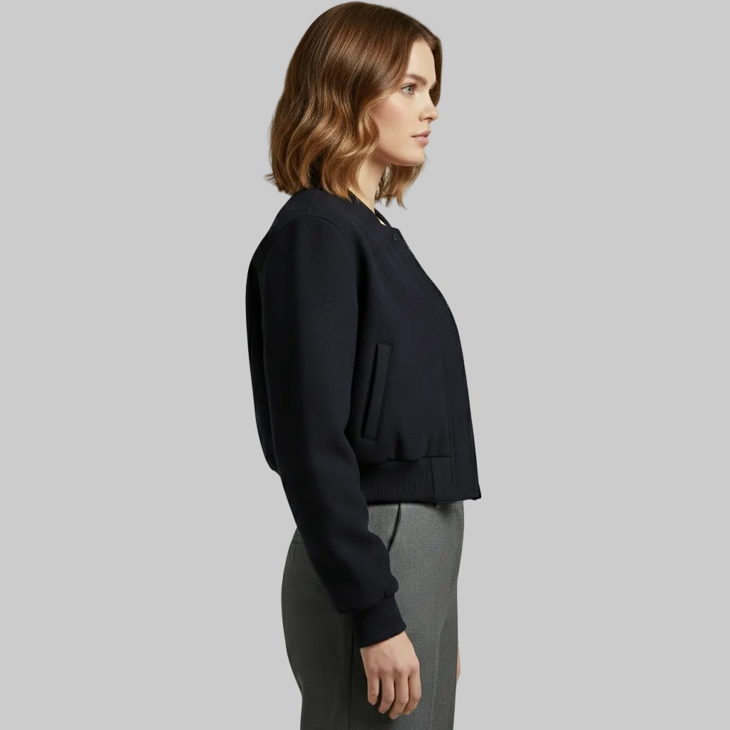 Women's Structured Cropped Bomber Jacket