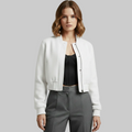Women's Structured Cropped Bomber Jacket