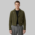 Men's Suede-Look Biker Jacket
