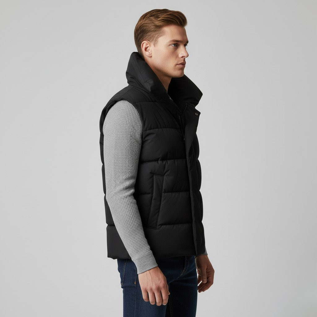Men's High-Collar Puffer Vest