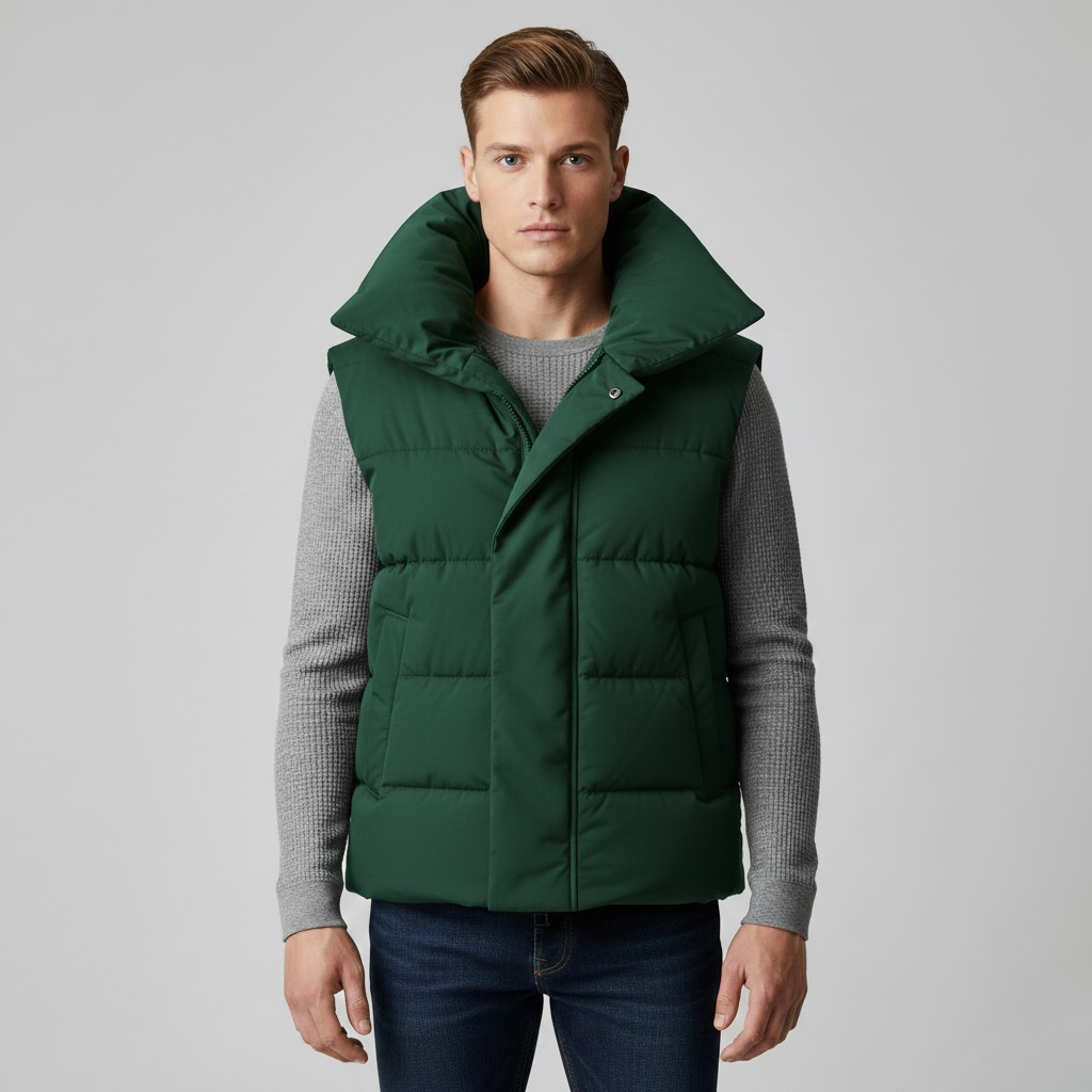 Men's High-Collar Puffer Vest