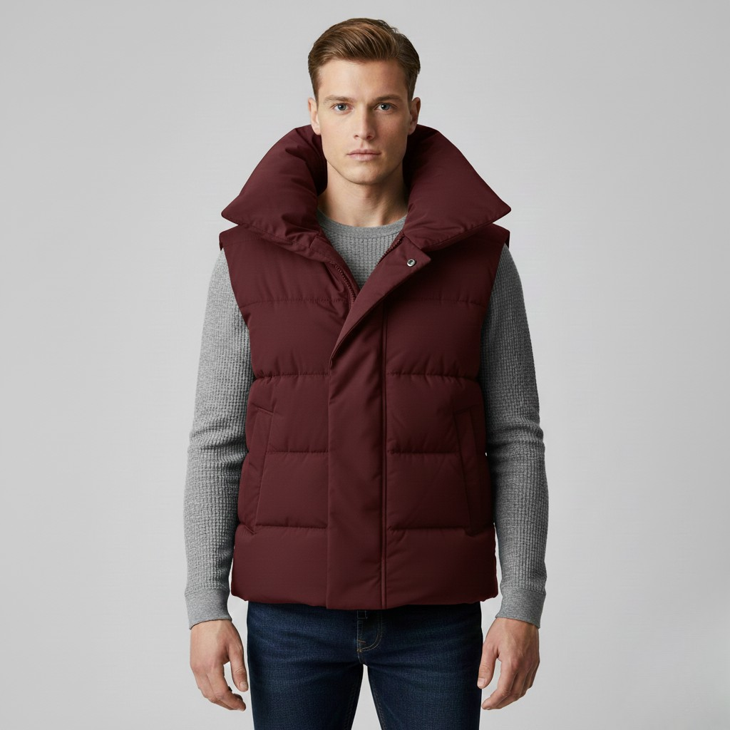 Men's High-Collar Puffer Vest