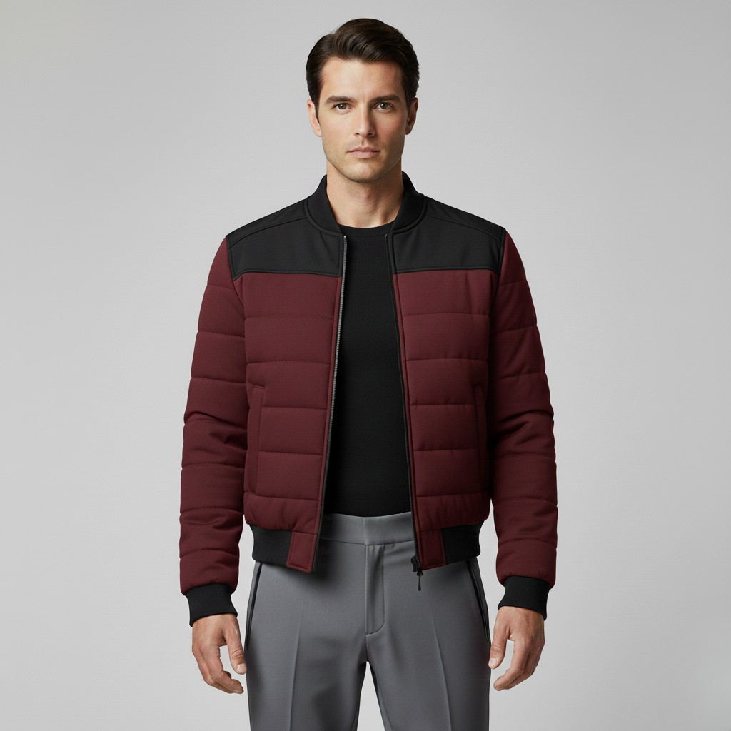 Men's Color-Block Bomber Jacket