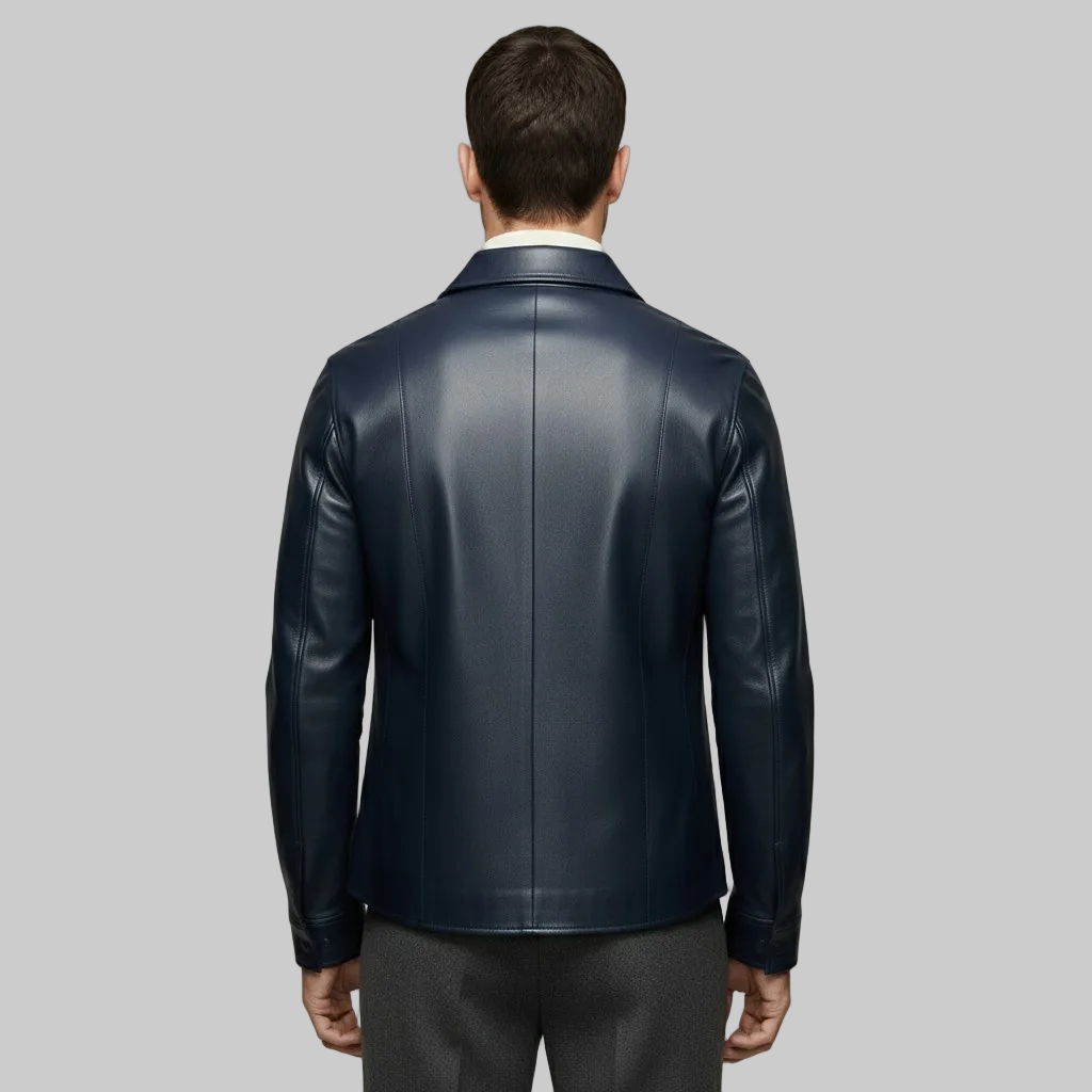Men's Leather Shirt Jacket