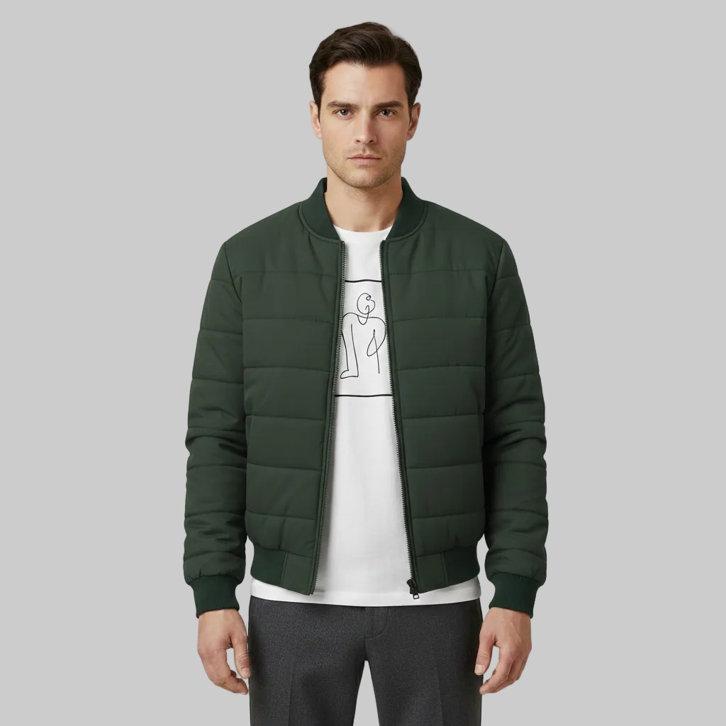 Men's Zip Bomber Quilted Jacket