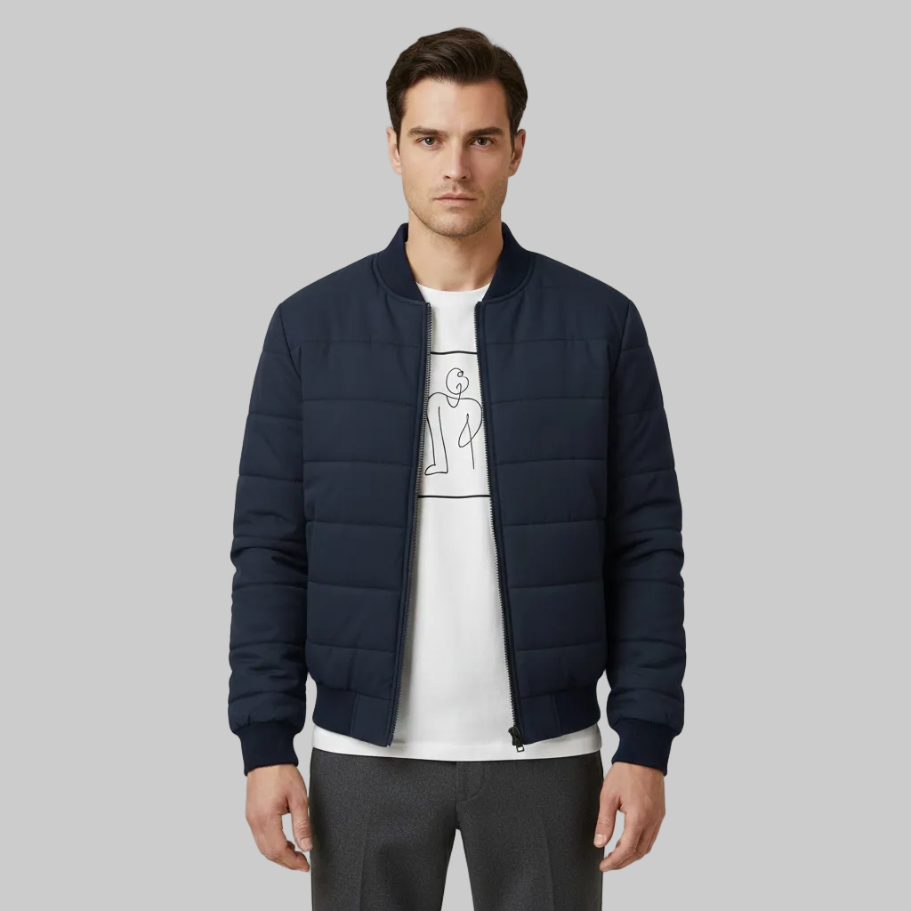 Men's Zip Bomber Quilted Jacket
