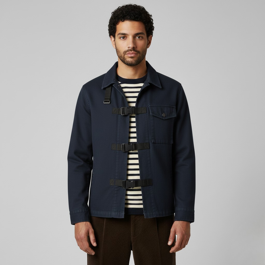 Men's Buckle Front Utility Jacket