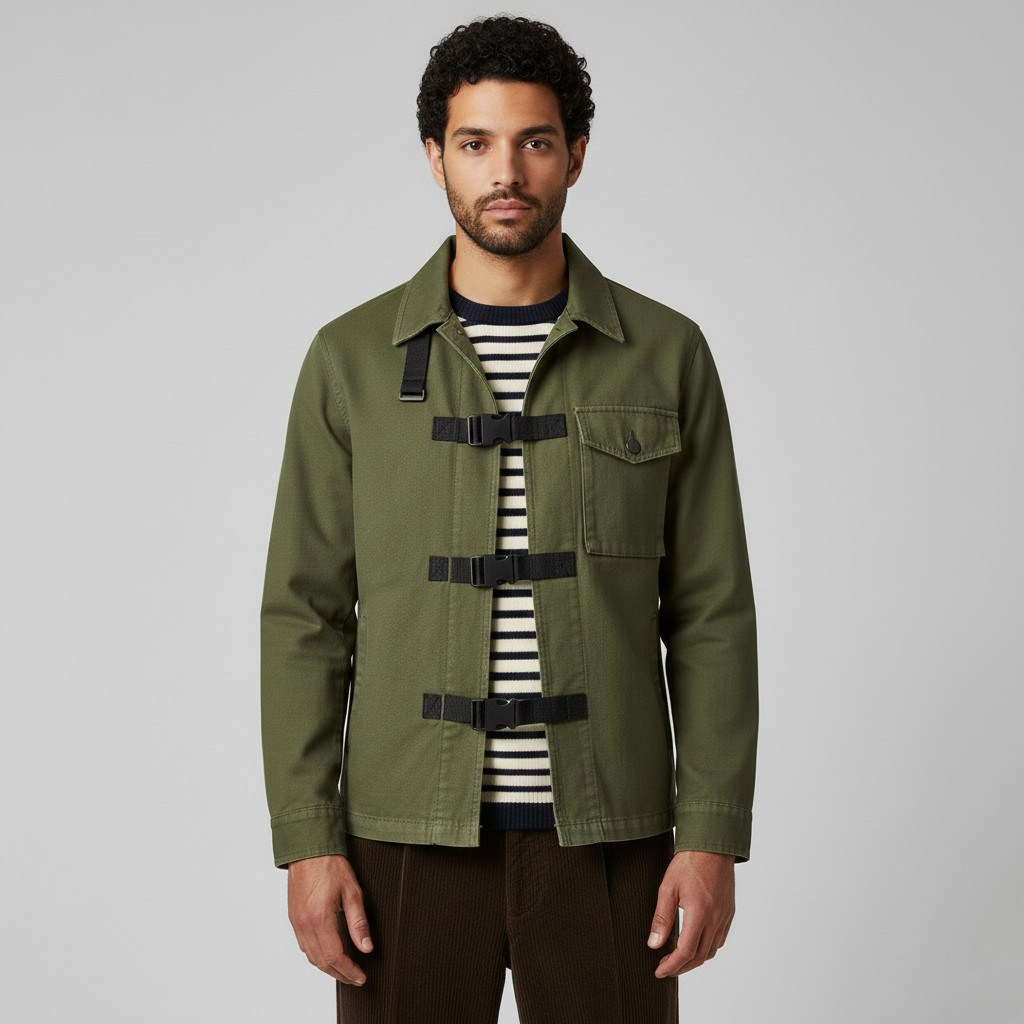 Men's Buckle Front Utility Jacket