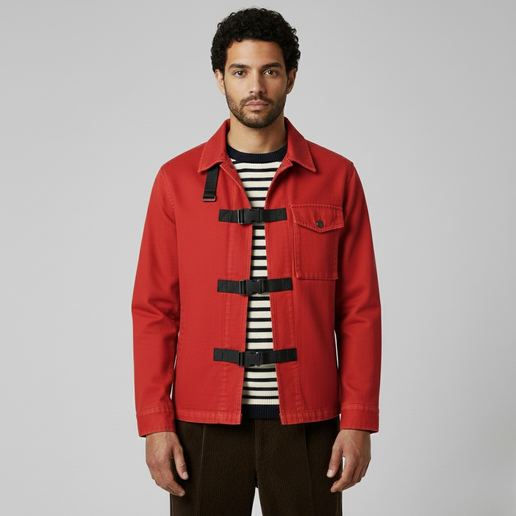 Men's Buckle Front Utility Jacket